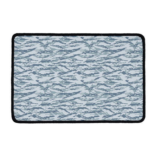 Winter Tiger Stripe Camo Pattern Print Kitchen Mat
