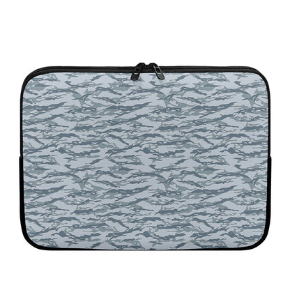 Winter Tiger Stripe Camo Pattern Print Laptop Sleeve