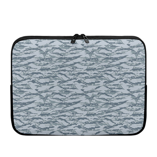 Winter Tiger Stripe Camo Pattern Print Laptop Sleeve