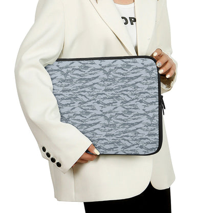 Winter Tiger Stripe Camo Pattern Print Laptop Sleeve