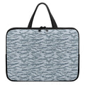 Winter Tiger Stripe Camo Pattern Print Laptop Sleeve With Handle