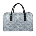 Winter Tiger Stripe Camo Pattern Print Leather Duffel Bag