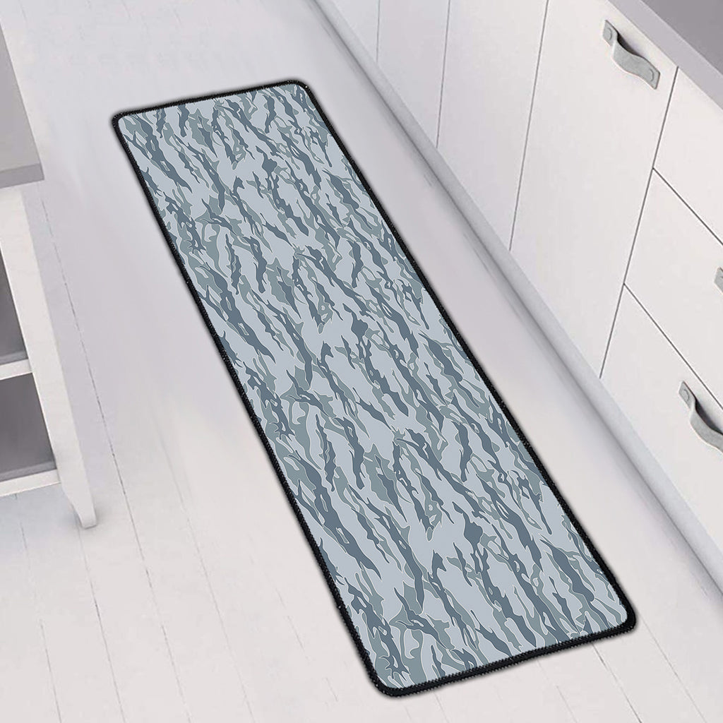 Winter Tiger Stripe Camo Pattern Print Long Kitchen Mat
