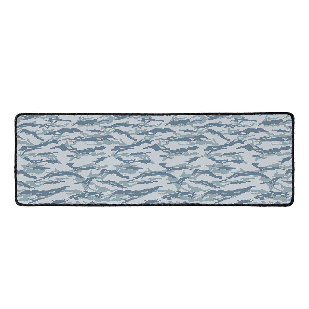 Winter Tiger Stripe Camo Pattern Print Long Kitchen Mat