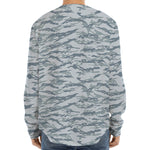 Winter Tiger Stripe Camo Pattern Print Long Sleeve Baseball Jersey