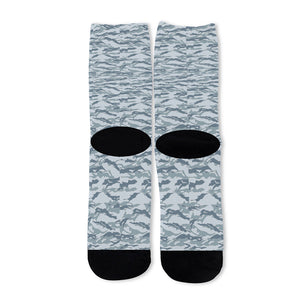 Winter Tiger Stripe Camo Pattern Print Long Socks