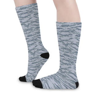 Winter Tiger Stripe Camo Pattern Print Long Socks