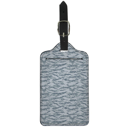 Winter Tiger Stripe Camo Pattern Print Luggage Tag