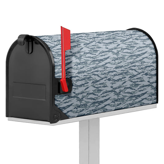 Winter Tiger Stripe Camo Pattern Print Mailbox Cover