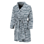 Winter Tiger Stripe Camo Pattern Print Men's Bathrobe