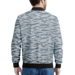 Winter Tiger Stripe Camo Pattern Print Men's Bomber Jacket