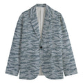Winter Tiger Stripe Camo Pattern Print Men's Cotton Blazer