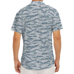 Winter Tiger Stripe Camo Pattern Print Men's Deep V-Neck Shirt