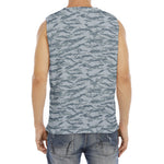 Winter Tiger Stripe Camo Pattern Print Men's Fitness Tank Top