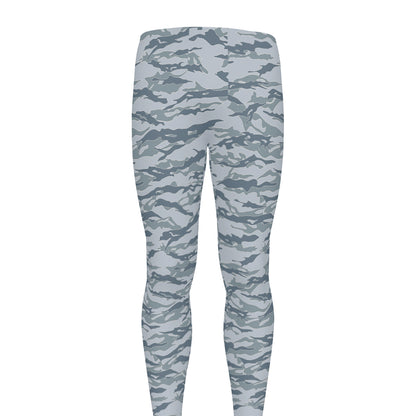 Winter Tiger Stripe Camo Pattern Print Men's leggings