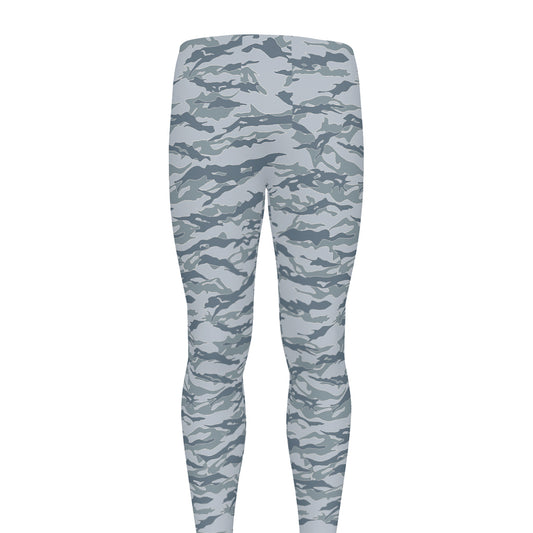 Winter Tiger Stripe Camo Pattern Print Men's leggings