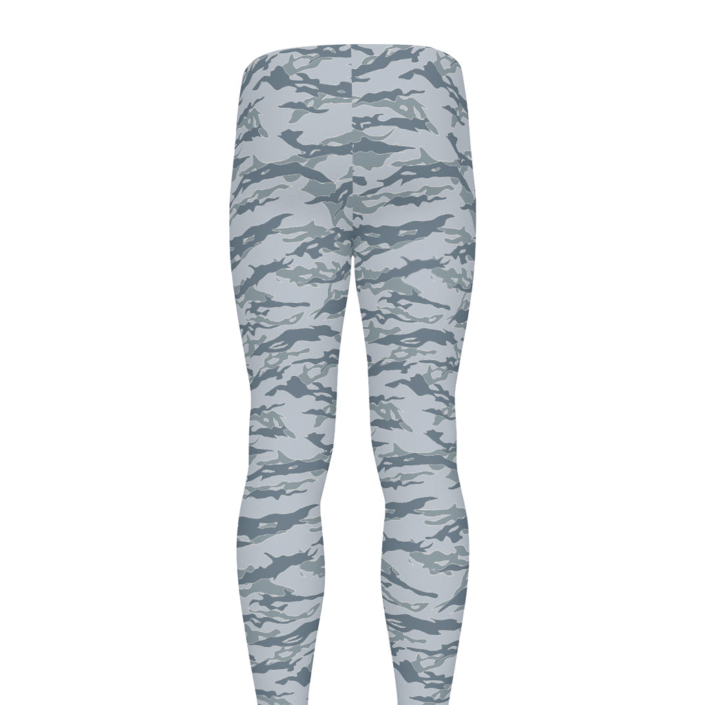 Winter Tiger Stripe Camo Pattern Print Men's leggings
