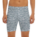 Winter Tiger Stripe Camo Pattern Print Men's Long Boxer Briefs
