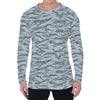 Winter Tiger Stripe Camo Pattern Print Men's Long Sleeve T-Shirt