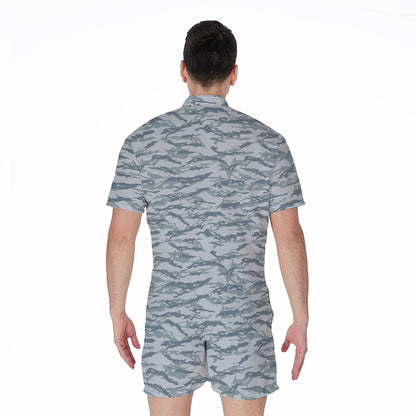 Winter Tiger Stripe Camo Pattern Print Men's Rompers