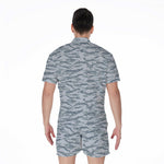 Winter Tiger Stripe Camo Pattern Print Men's Rompers