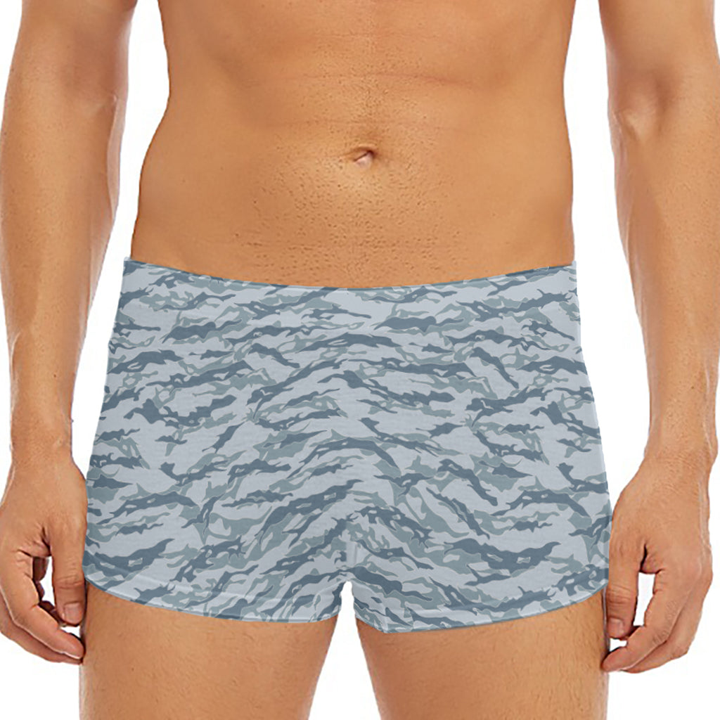 Winter Tiger Stripe Camo Pattern Print Men's Short Boxer Briefs