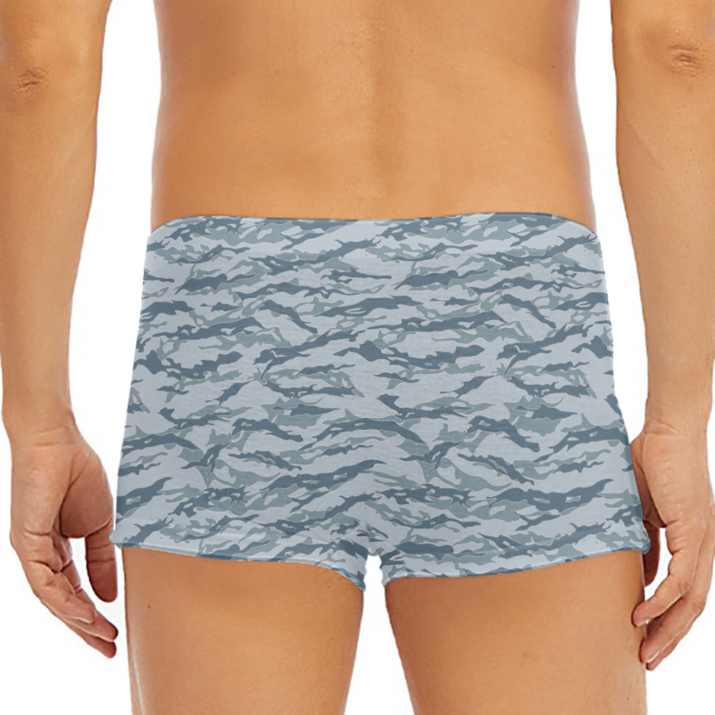 Winter Tiger Stripe Camo Pattern Print Men's Short Boxer Briefs