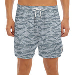 Winter Tiger Stripe Camo Pattern Print Men's Split Running Shorts