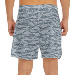 Winter Tiger Stripe Camo Pattern Print Men's Split Running Shorts