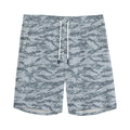 Winter Tiger Stripe Camo Pattern Print Men's Athletic Shorts