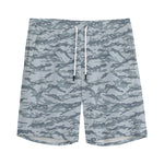 Winter Tiger Stripe Camo Pattern Print Men's Sports Shorts