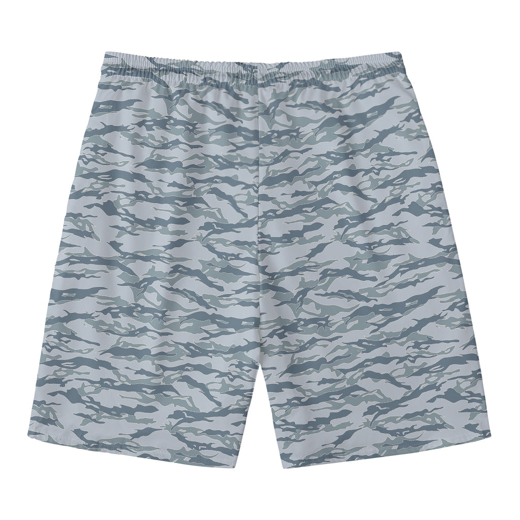 Winter Tiger Stripe Camo Pattern Print Men's Swim Trunks