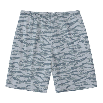 Winter Tiger Stripe Camo Pattern Print Men's Swim Trunks