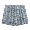 Winter Tiger Stripe Camo Pattern Print Mesh Shorts