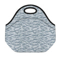 Winter Tiger Stripe Camo Pattern Print Neoprene Lunch Bag