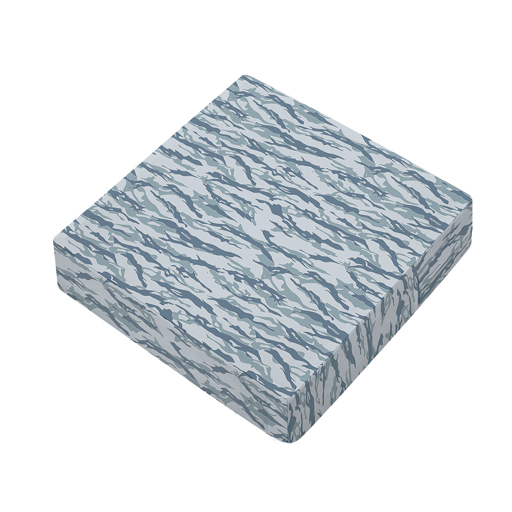Winter Tiger Stripe Camo Pattern Print Outdoor Seat Cushion Cover