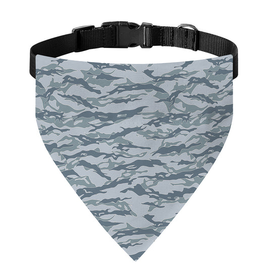 Winter Tiger Stripe Camo Pattern Print Over The Collar Dog Bandana