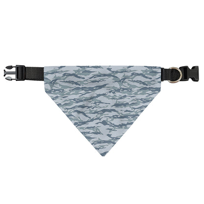 Winter Tiger Stripe Camo Pattern Print Over The Collar Dog Bandana