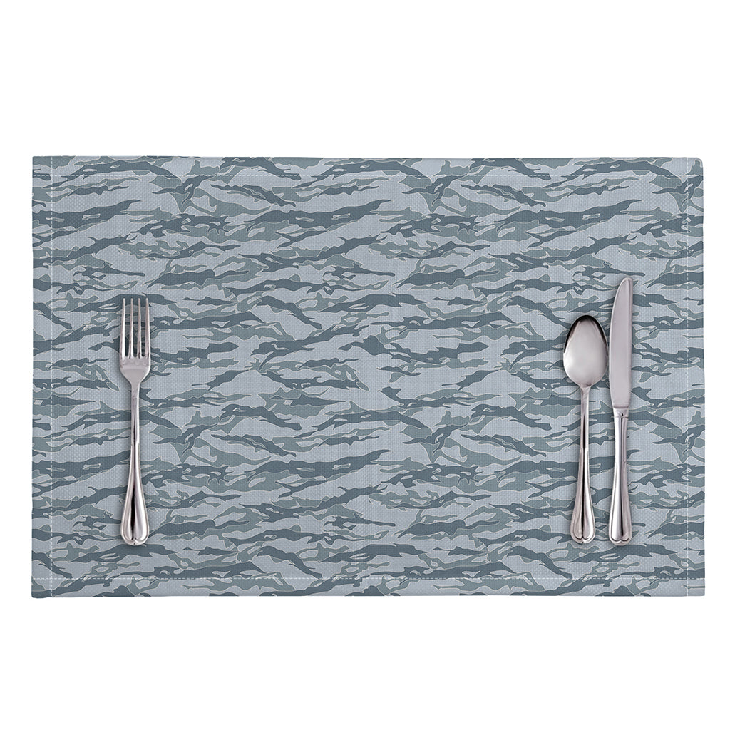 Winter Tiger Stripe Camo Pattern Print Placemat