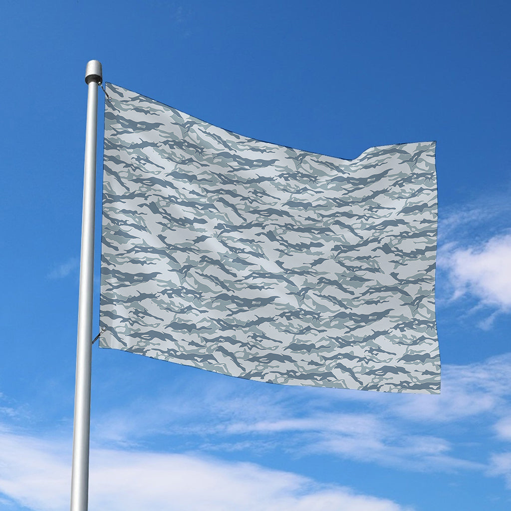 Winter Tiger Stripe Camo Pattern Print Polyester Flag