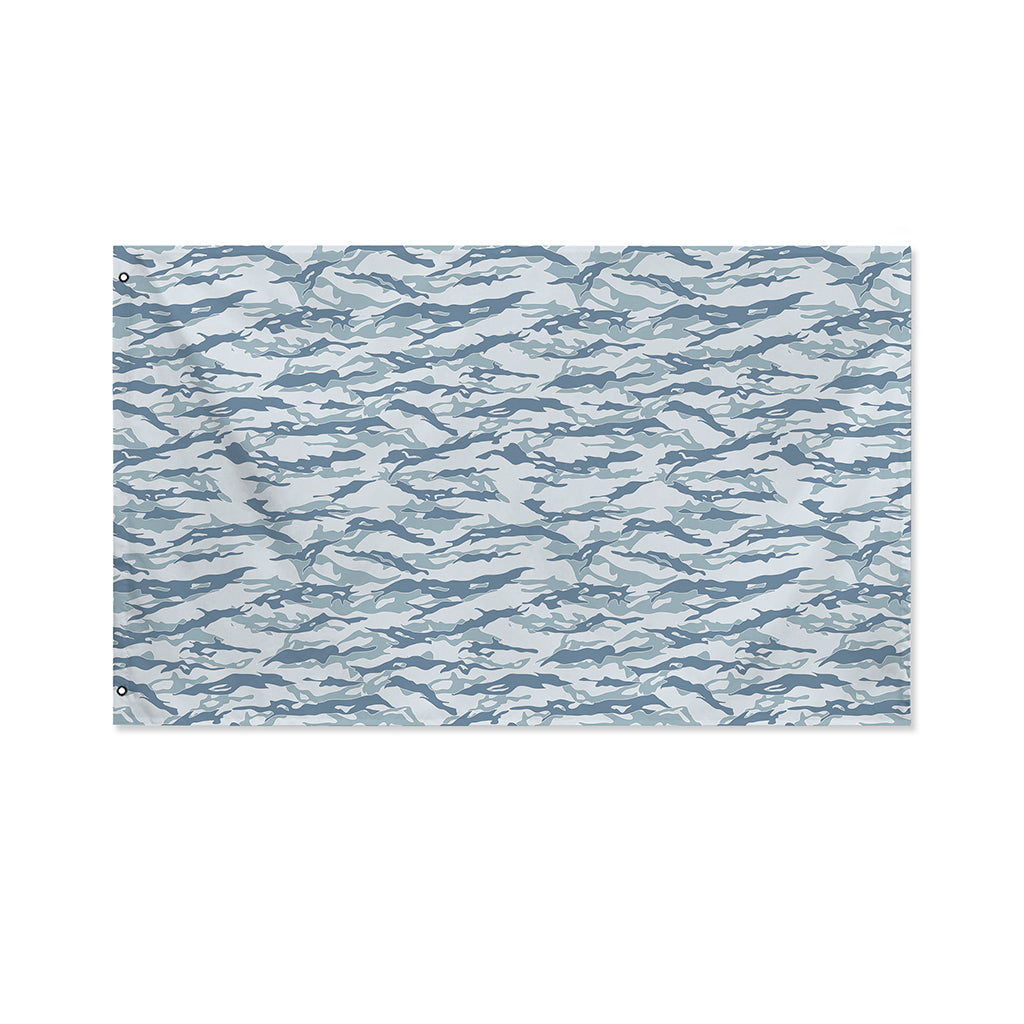 Winter Tiger Stripe Camo Pattern Print Polyester Flag
