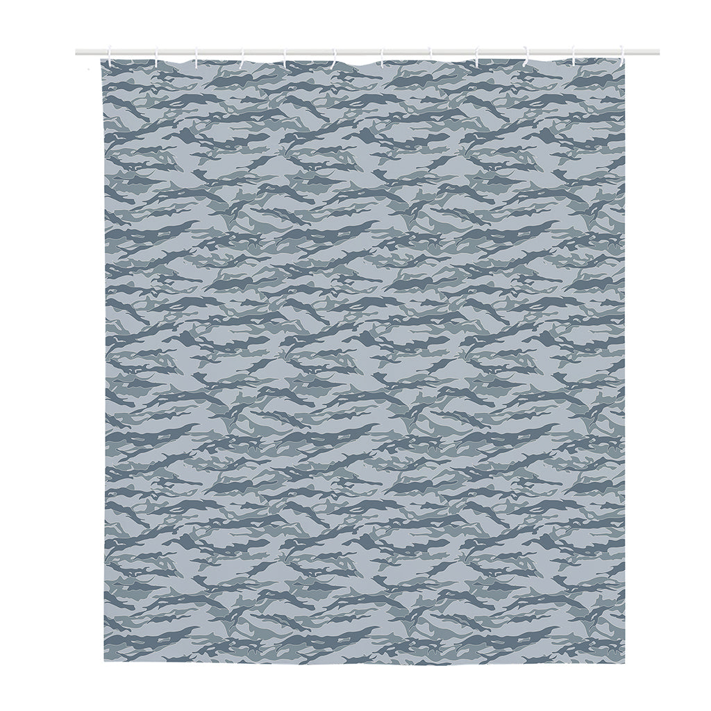 Winter Tiger Stripe Camo Pattern Print Polyester Shower Curtain