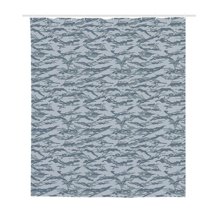 Winter Tiger Stripe Camo Pattern Print Polyester Shower Curtain