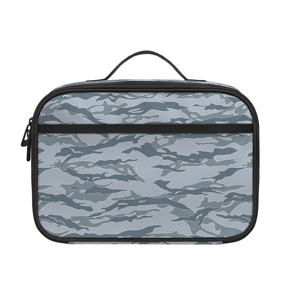 Winter Tiger Stripe Camo Pattern Print Portable Lunch Bag