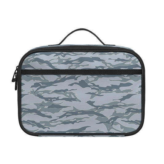 Winter Tiger Stripe Camo Pattern Print Portable Lunch Bag