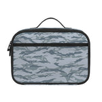 Winter Tiger Stripe Camo Pattern Print Portable Lunch Bag
