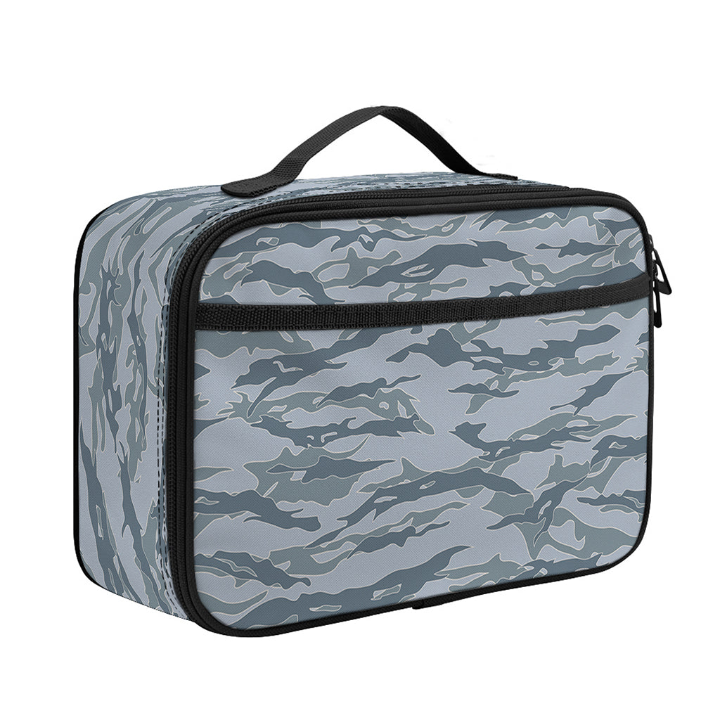 Winter Tiger Stripe Camo Pattern Print Portable Lunch Bag