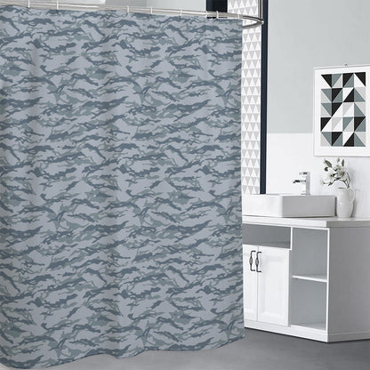 Winter Tiger Stripe Camo Pattern Print Premium Shower Curtain