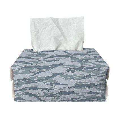 Winter Tiger Stripe Camo Pattern Print Rectangle Tissue Box Cover