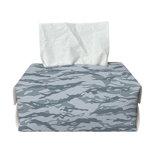 Winter Tiger Stripe Camo Pattern Print Rectangle Tissue Box Cover